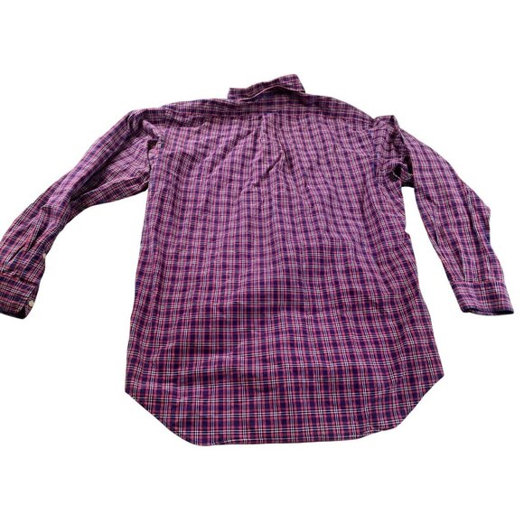Ralph Lauren Blake Shirt Mens Medium Pink Blue Plaid Button Down Two-ply Cotton - Picture 2 of 9